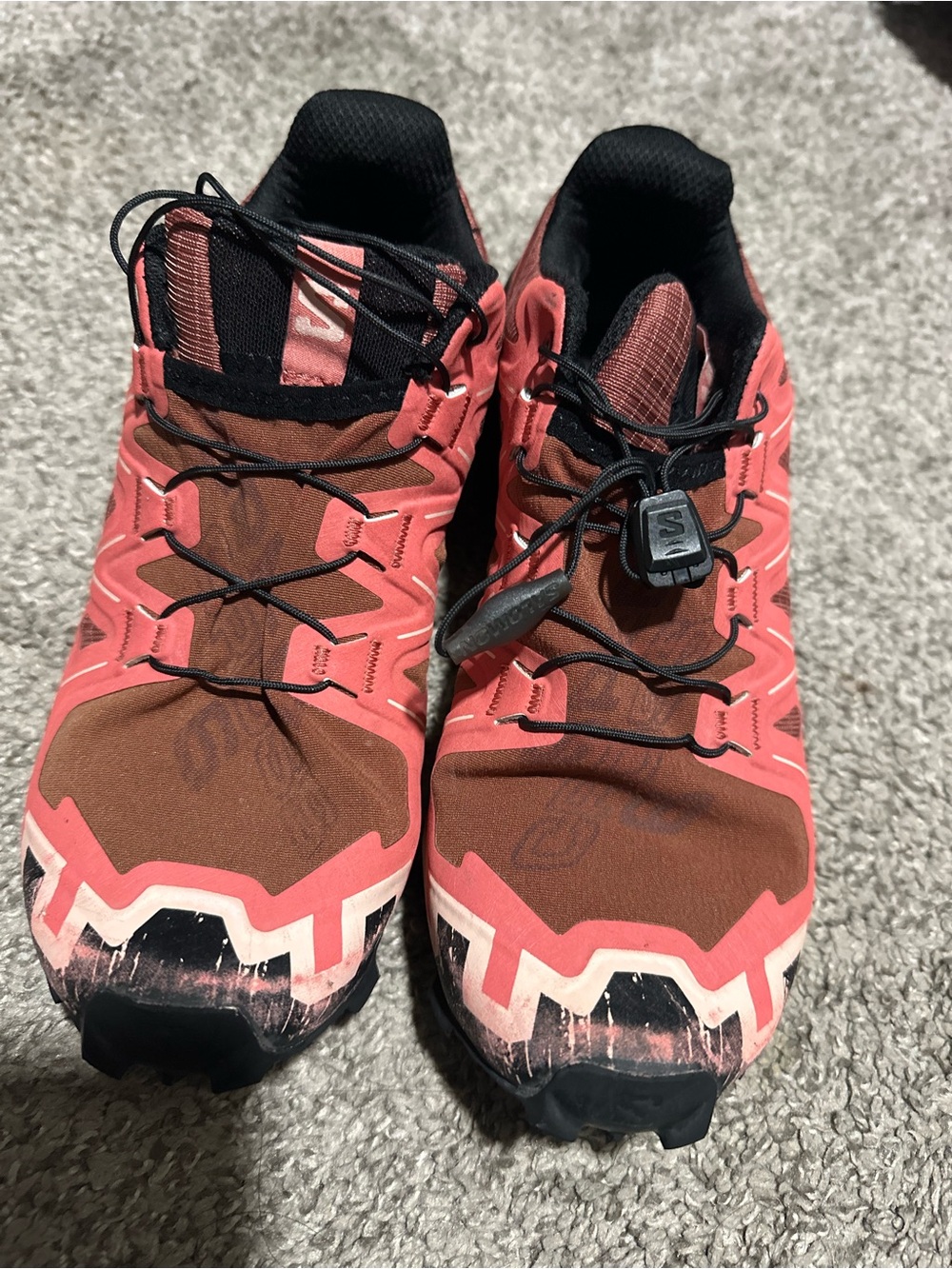 Salomon Trail Shoes - Brown and Coral Pink